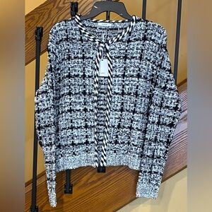 Sioni cardiganTweed Bounce Knit Black And White SZ. Med  NWT
